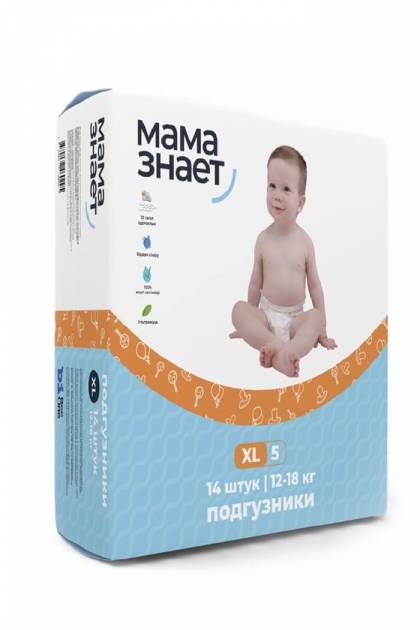 Подгузники Мама знает XL-14 шт