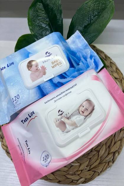 Влажные салфетки Taza Life 120шт (Розовая)