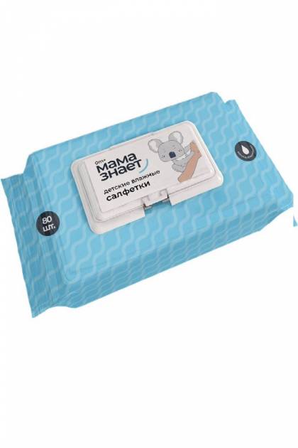 Влажные салфетки Мама знает 80 шт