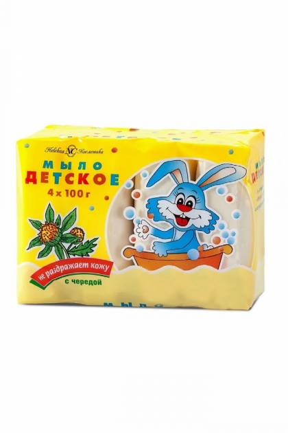 Мыло детское твердое с чередой Невская косметика 4*100гр