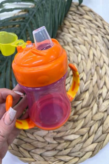 Поильник силикон Бусинка 6мес+ 250мл (Цвет: Оранжевый)