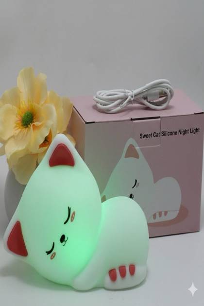 Светильник Силикон Котенок (Меняет цвета)