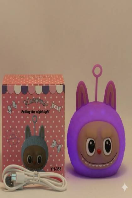 Светильник Силикон Лабубу Фиолетовый (Меняет цвета)