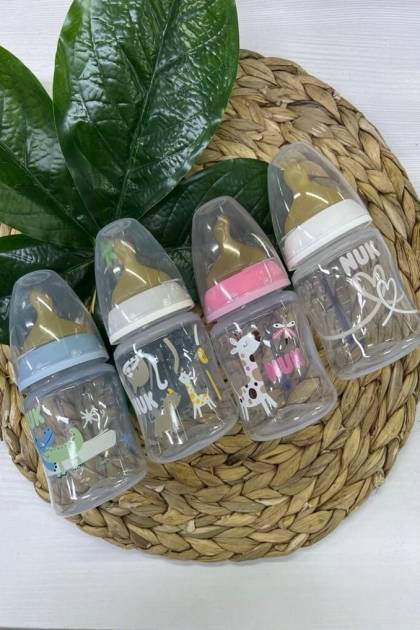 Бутылочка NUK No-Colic соска Латех 0-6мес 150мл (Цвет: Синий, Рисунок: Крокодил)