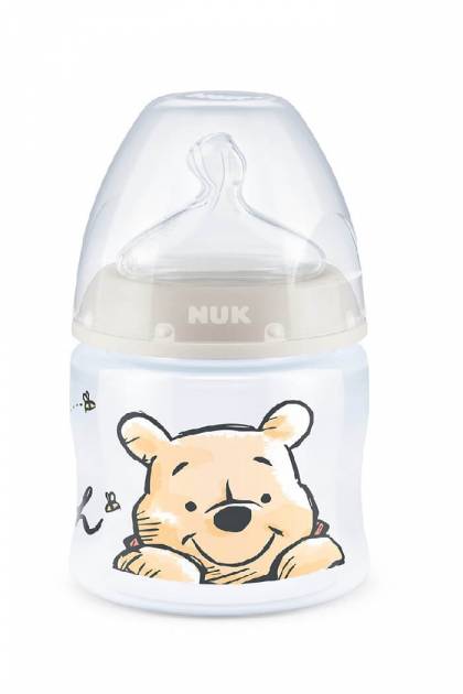Бутылочка NUK No-Colic соска Латех 0-6мес 150мл (Цвет: Бежевый, Рисунок: Мишка)