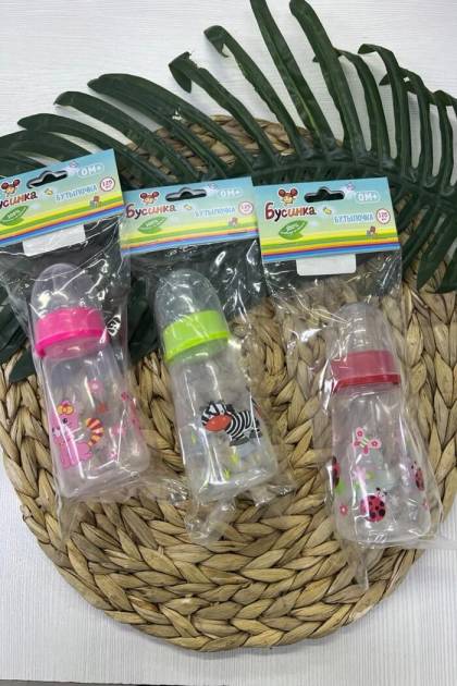 Бутылочка для кормления Бусинка 0мес+ 125мл (Цвет: Розовый)