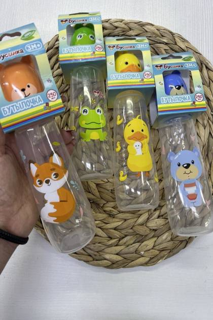 Бутылочка для кормления Бусинка 3мес+ 250мл (Цвет: Синий)