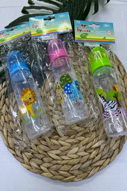 Бутылочка для кормления Бусинка 3мес+ 250мл (Цвет: Розовый)