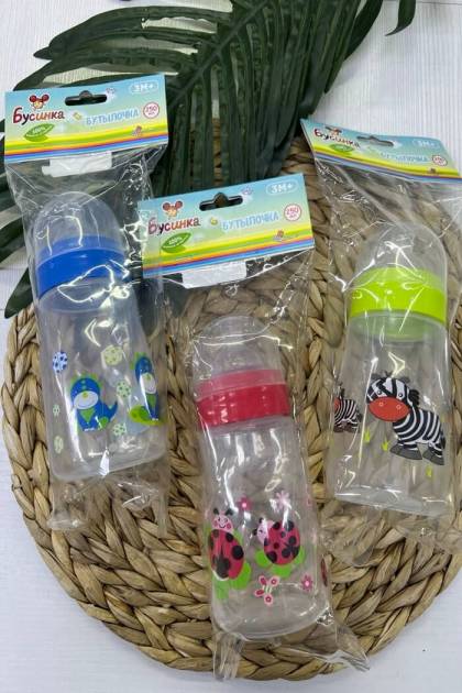 Бутылочка для кормления Бусинка 3мес+ 250мл (Цвет: Синий)