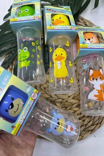 Бутылочка для кормления Бусинка 6мес+ 360мл (Цвет: Синий)