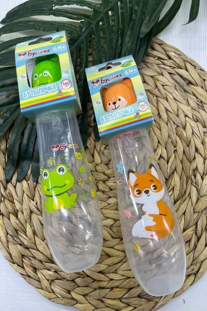 Бутылочка для кормления Бусинка 6мес+ 360мл (Цвет: Оранжевый)