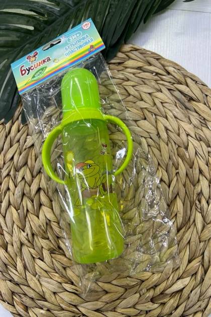 Бутылочка для кормления с ручками Бусинка 3мес+ 240мл (Цвет: Зеленый)