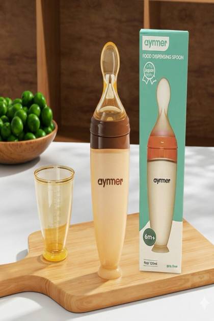 Бутылочка ложка для кормления Aynmer 6мес+ 120мл (Цвет: Оранжевый)
