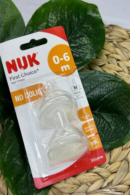 Соска на бутылочку Силикон NUK 0-6мес 2шт