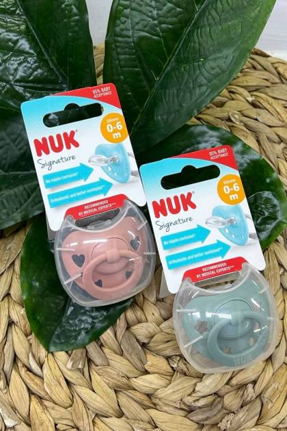 Соска Силикон NUK 0-6мес  (Цвет: Оливковый)