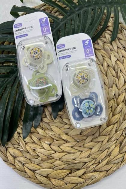 Соска силикон с прикусом Pretty baby 2шт 0+мес (Цвет: Молочный+Синий)