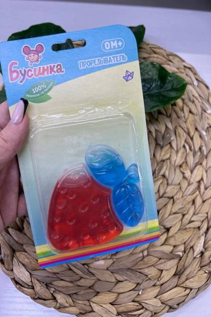 Прорезыватель охлаждающий Бусинка 0+ (Цвет: Красный «Клубника»)